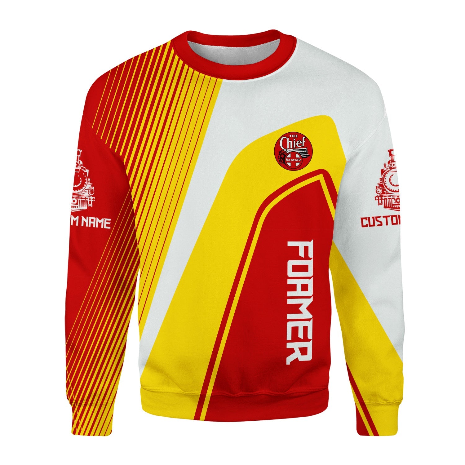 Railspirit Personalized The Chief Santa Fe Railroad Sweatshirt Vibrant Striking Style Shirt For Rail Enthusiasts