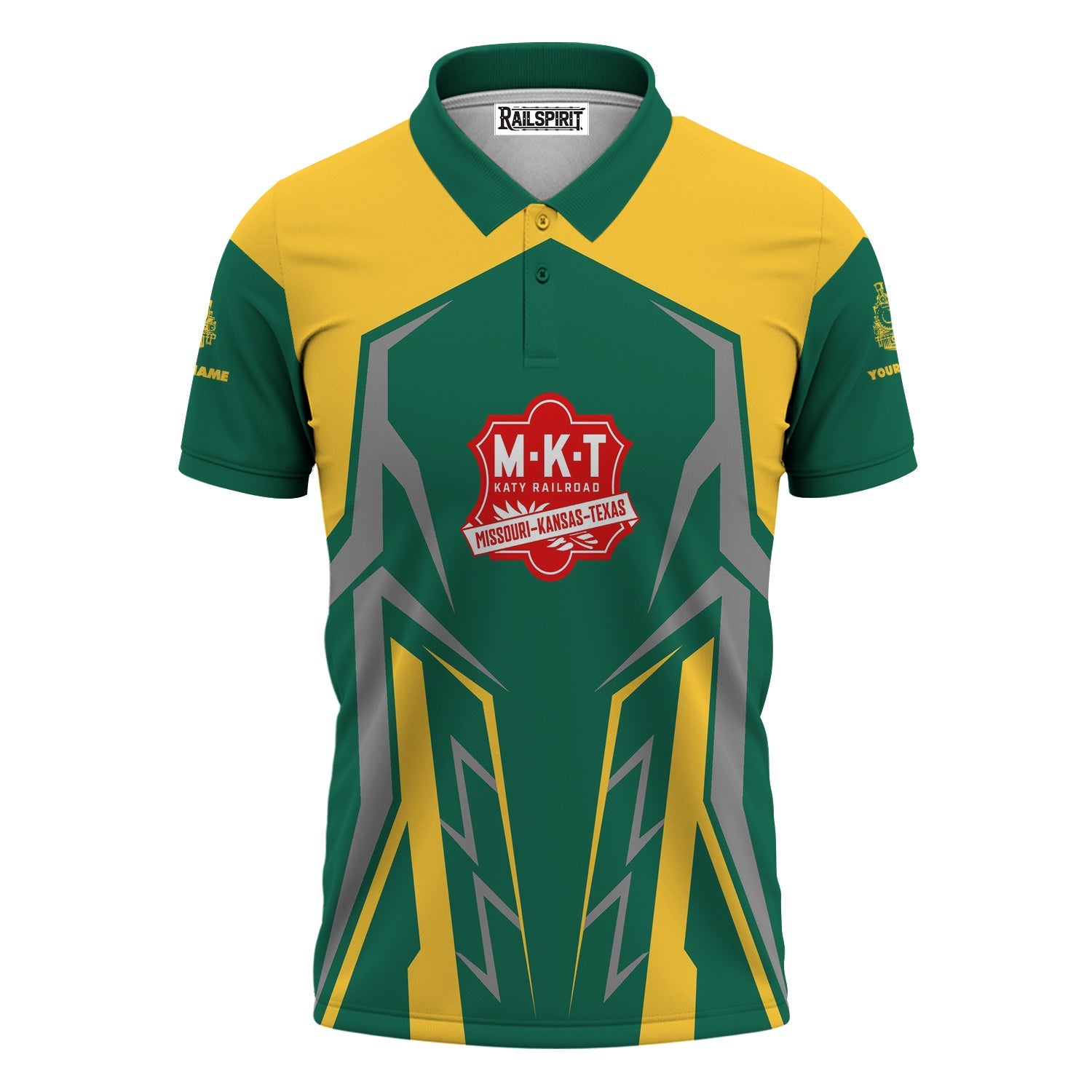 Railspirit Personalized Katy Railroad Polo Shirt Futuristic Design with Custom Job Train Shirt