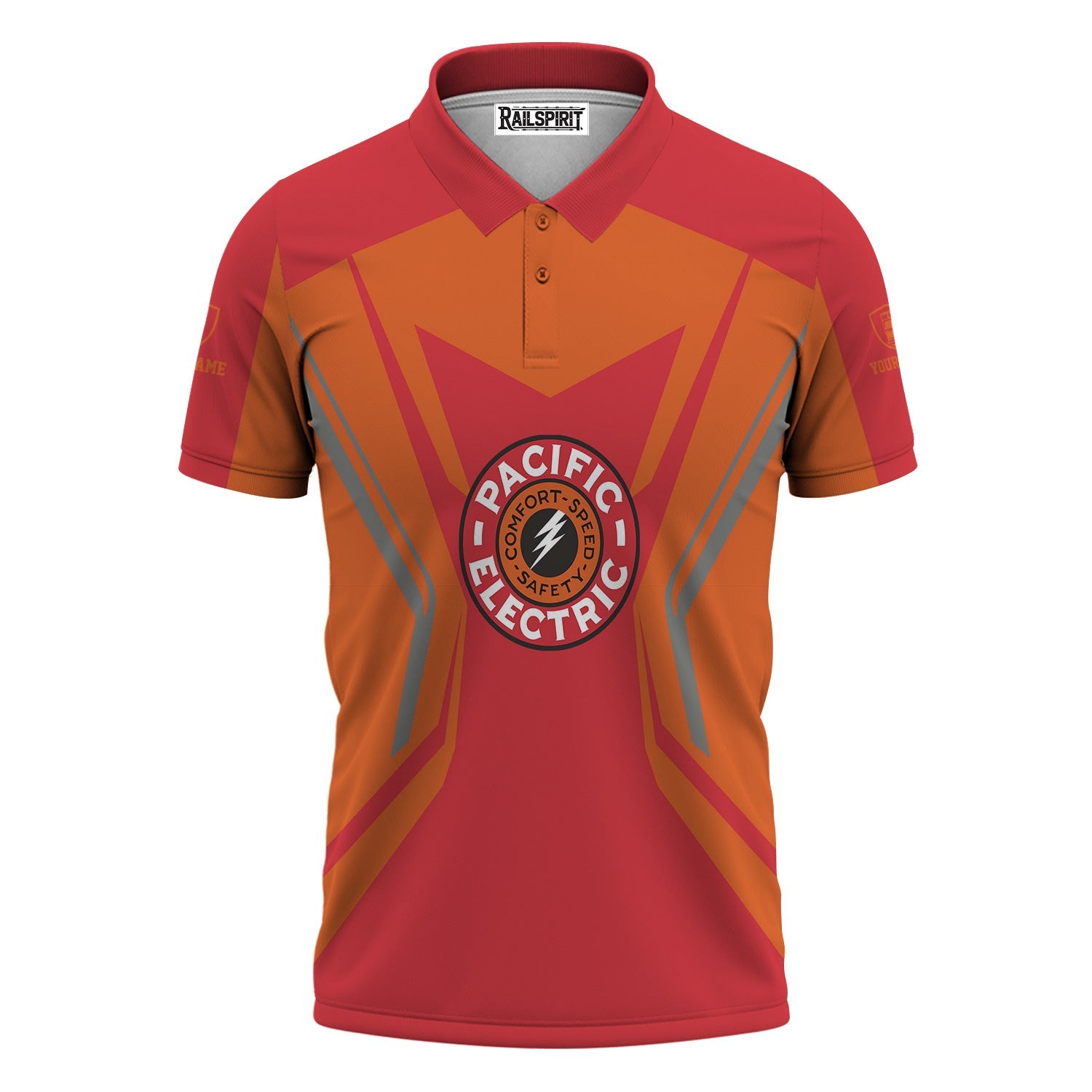 Railspirit Personalized Pacific Electric Railroad Polo Shirt Unique Style with Custom Job Train Shirt