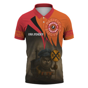 Railspirit Personalized Pacific Electric Railroad Polo Shirt Angry Train Polo Shirt Gift Idea For Train Lover