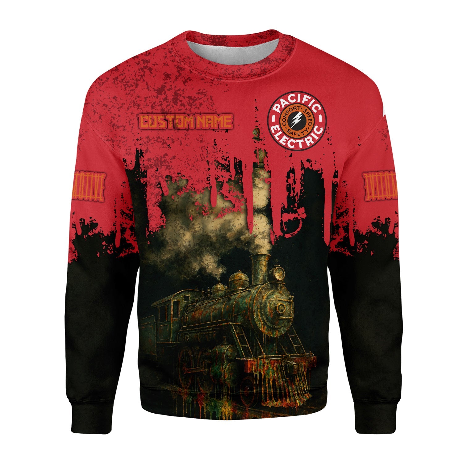 Railspirit Personalized Pacific Electric Railroad Sweatshirt Vintage Train Art Style Shirt For Locomotive Fans