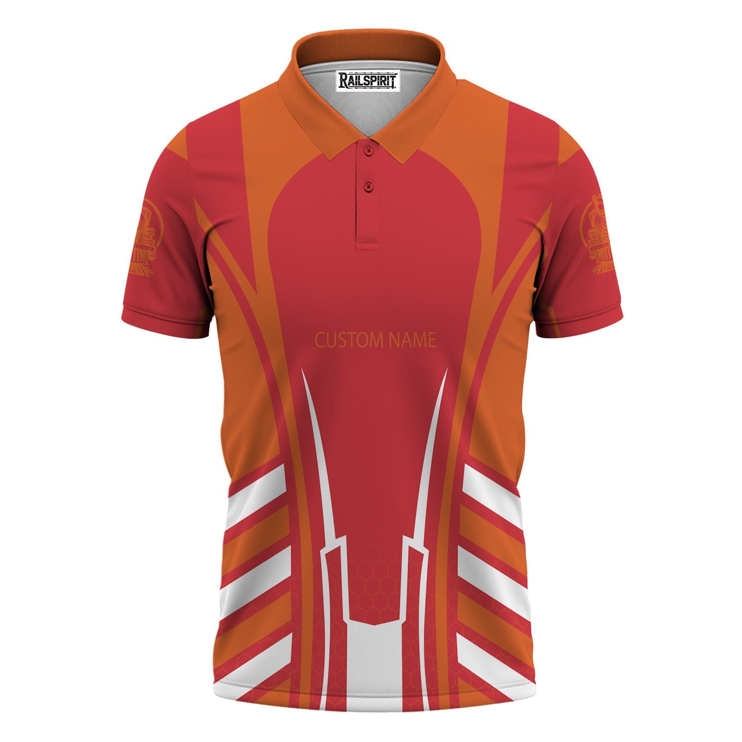 Railspirit Personalized Pacific Electric Railroad Polo Shirt Striped Railroad Style Train Shirt All Over Print