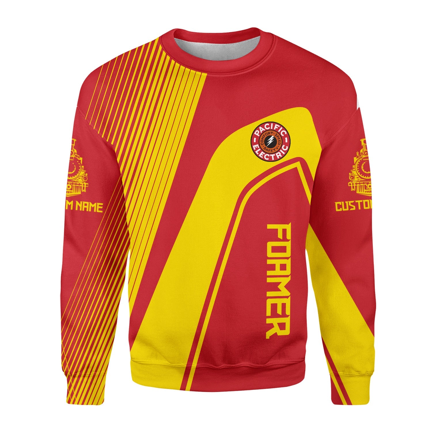 Railspirit Personalized Pacific Electric Railroad Sweatshirt Vibrant Striking Style Shirt For Rail Enthusiasts