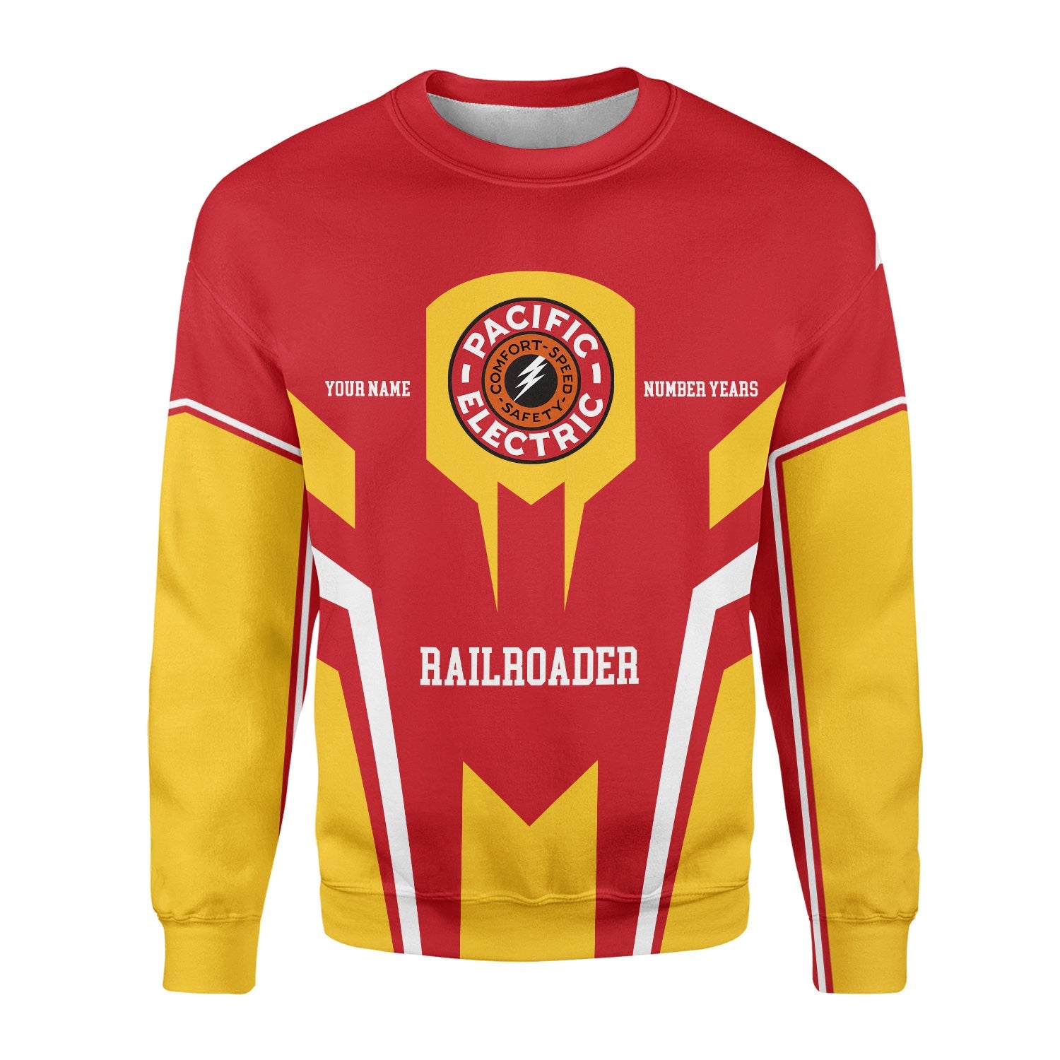 Railspirit Personalized Pacific Electric Railroad Sweatshirt Custom Year Railroader Shirt Gift Idea For Train Lover