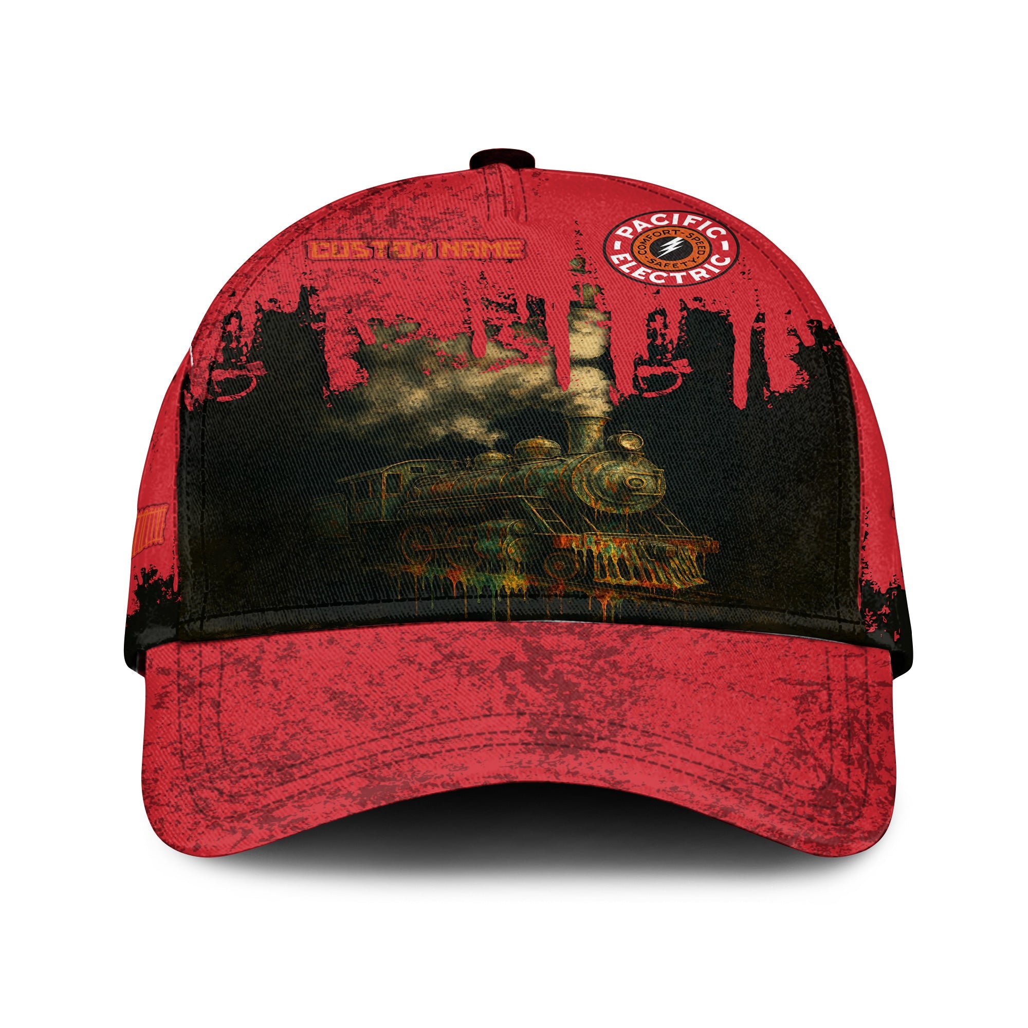 Railspirit Personalized Pacific Electric Railroad Classic Cap Vintage Train Art Style Cap For Locomotive Fans