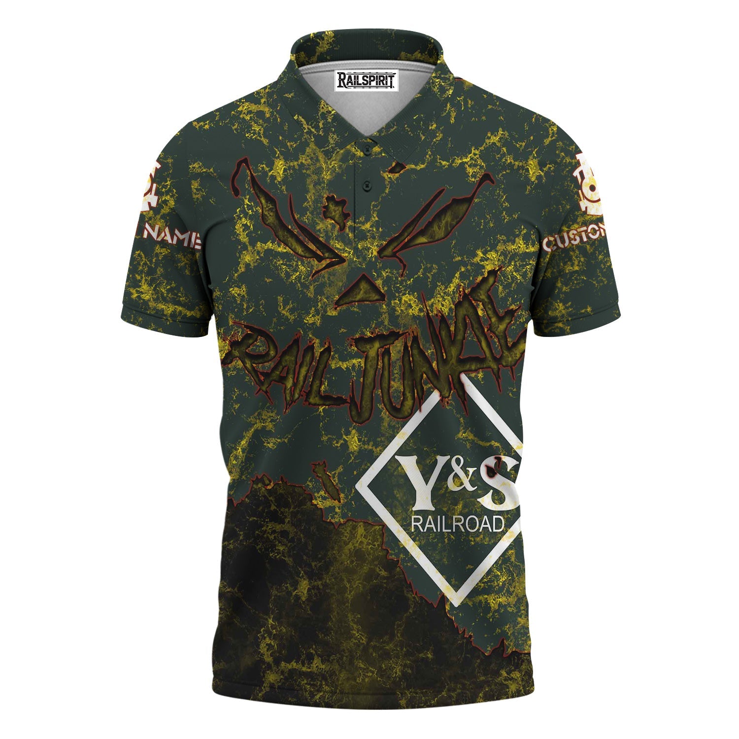 Railspirit Personalized Youngstown & Southern Railroad Polo Shirt Torn Graphic Style Train Shirt For Rail Junkie