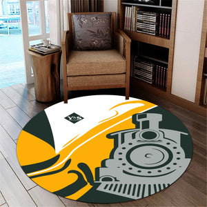 Railspirit Youngstown & Southern Railroad Round Mat Flame-Inspired Style Mat Gift Idea For Train Lovers