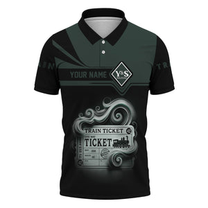 Railspirit Custom Name Youngstown & Southern Railroad Polo Shirt American Train Ticket Printed Shirt
