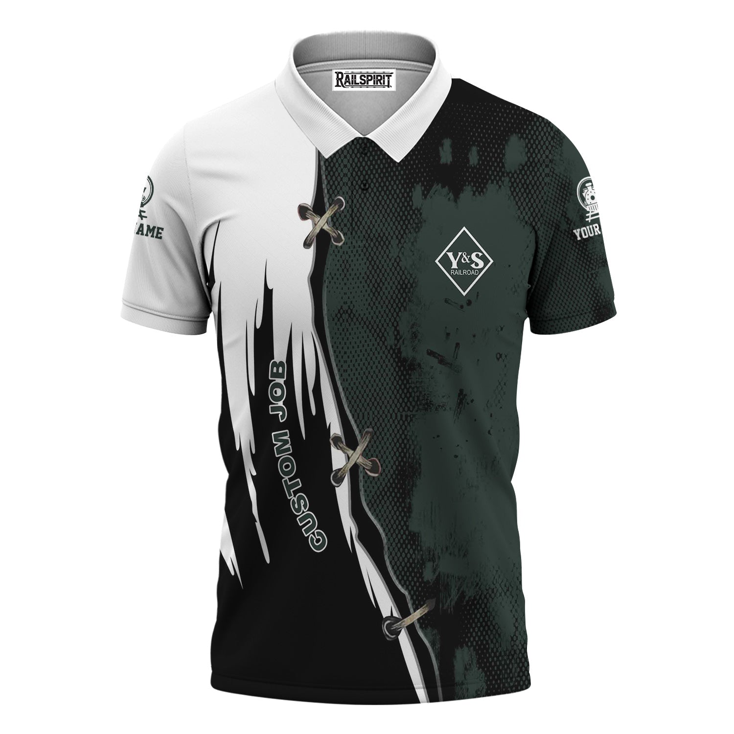 Railspirit Personalized Youngstown & Southern Railroad Polo Shirt Retro Stitches Design with Custom Position Train Shirt