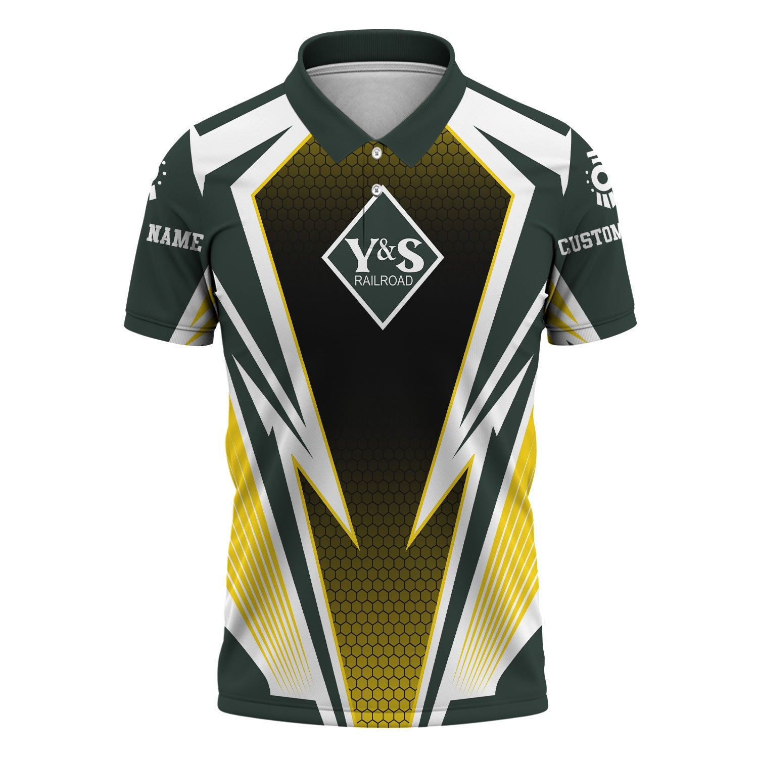 Railspirit Personalized Youngstown & Southern Railroad Polo Shirt Lightning Graphic Style Shirt Gift Idea For Train Lover