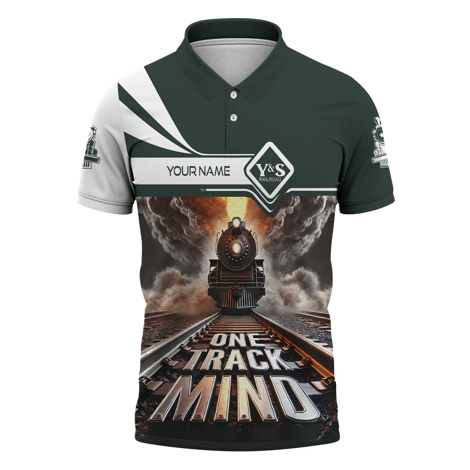 Railspirit Personalized Youngstown & Southern Railroad Polo Shirt One Track Mind Train Printed Shirt