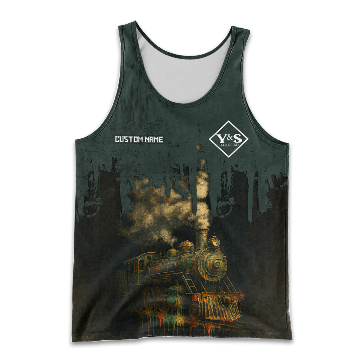 Railspirit Personalized Youngstown & Southern Railroad Men Tank Top Vintage Train Art Style Shirt For Locomotive Fans