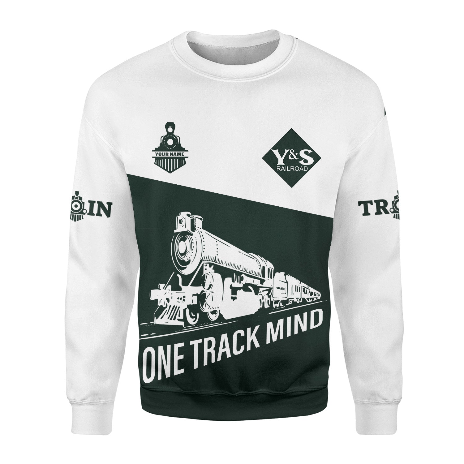 Railspirit Personalized Youngstown & Southern Railroad Sweatshirt One Track Mind Train Sweater Gift Idea For Train Lover