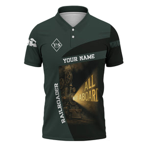 Railspirit Personalized Youngstown & Southern Railroad Polo Shirt All Aboard Steam Train Movie Projector Style Shirt