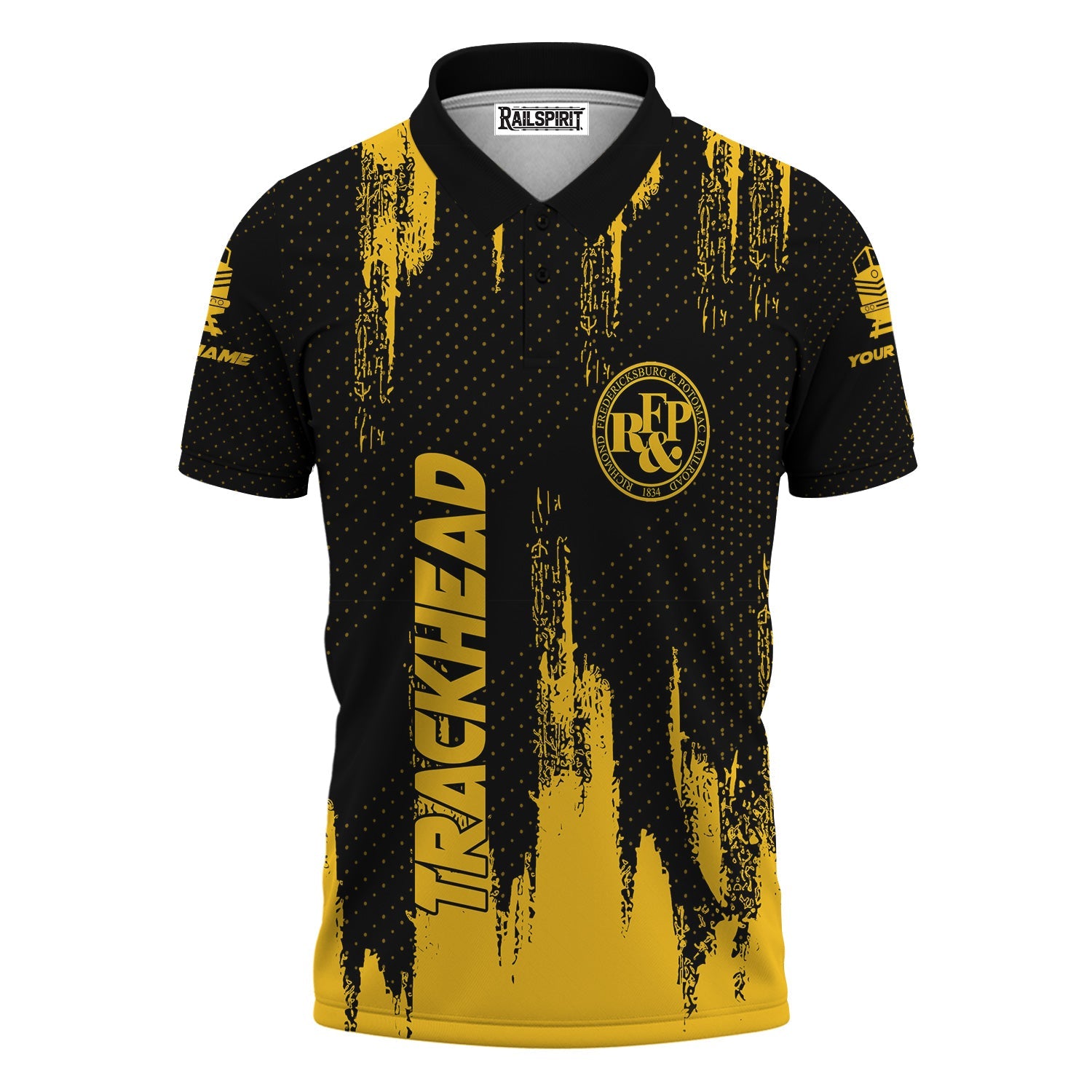 Railspirit Personalized Richmond, Fredericksburg And Potomac Railroad Polo Shirt Paint Impact Design Train Shirt for Trackhead