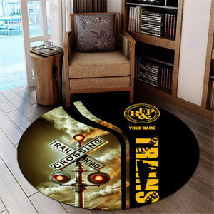 Railspirit Personalized Richmond, Fredericksburg And Potomac Railroad Round Mat Railroad Crossing Sign Mat All Over Print