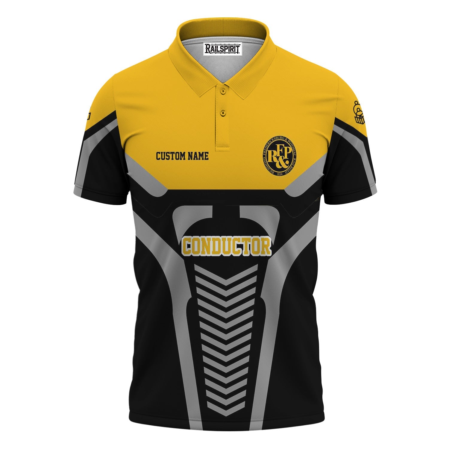 Railspirit Personalized Richmond, Fredericksburg And Potomac Railroad Polo Shirt Track-Inspired with Custom Job Position  Train Shirt
