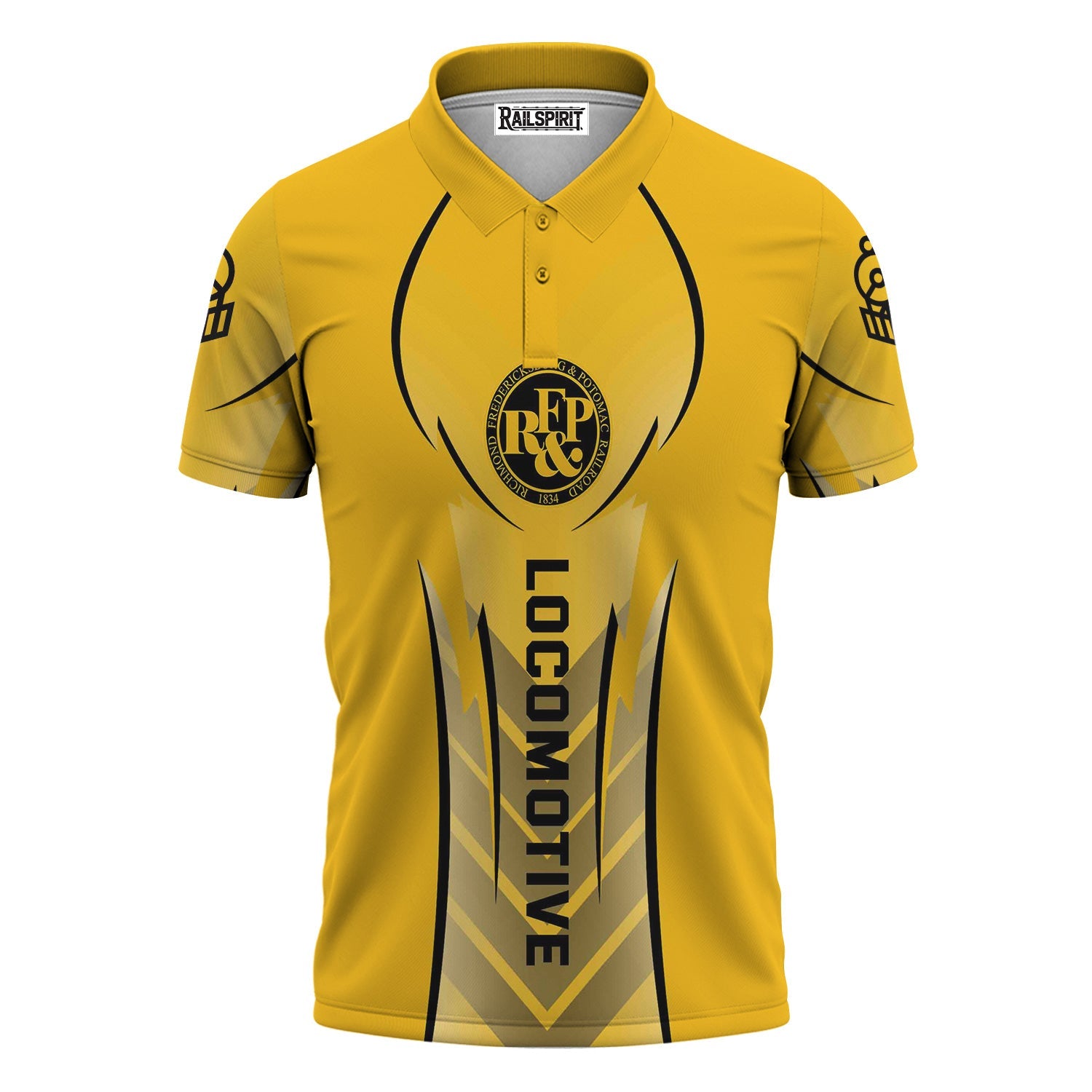 Railspirit Personalized Richmond, Fredericksburg And Potomac Railroad Polo Shirt Striking Line Style Train Shirt For Locomotive Lovers