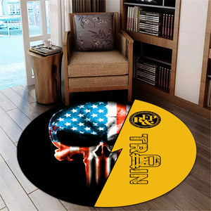 Railspirit Richmond, Fredericksburg And Potomac Railroad Round Mat Train Skull American Flag Style Rug All Over Print