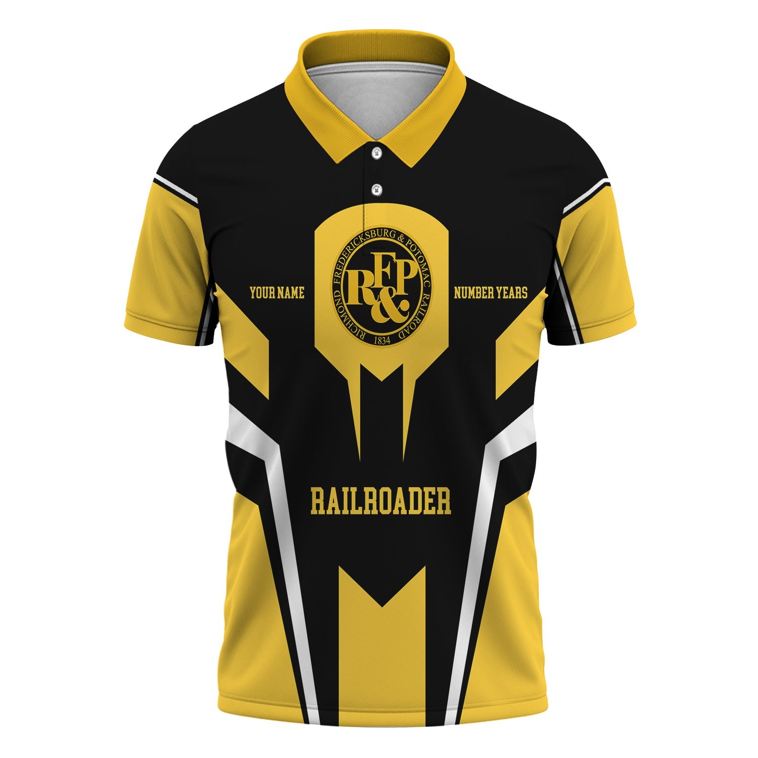 Railspirit Personalized Richmond, Fredericksburg And Potomac Railroad Polo Shirt Custom Year Railroader Shirt Gift Idea For Train Lover