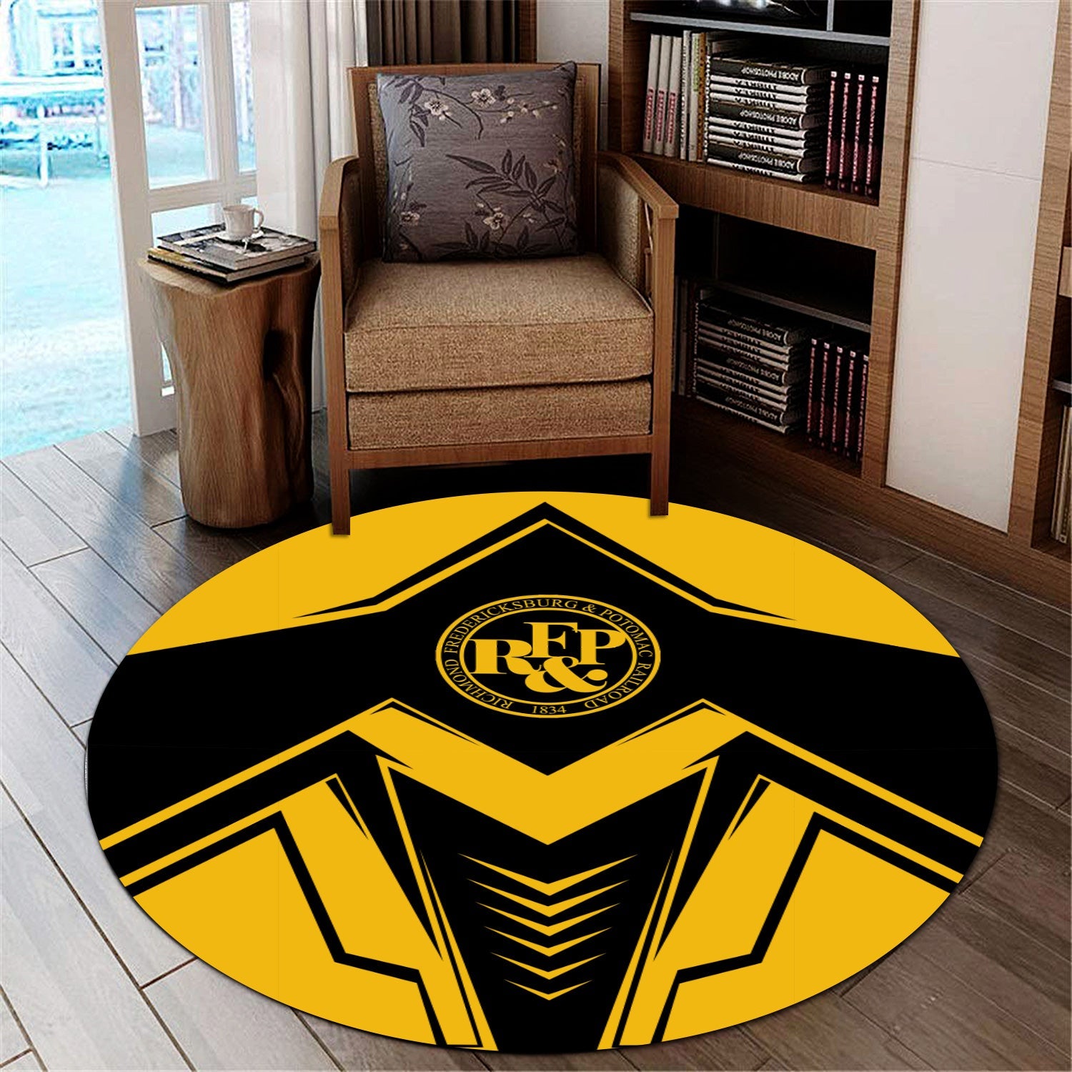 Railspirit Richmond, Fredericksburg And Potomac Railroad Round Mat Railway Trainspotter Style Mat Gift Idea For Foamers