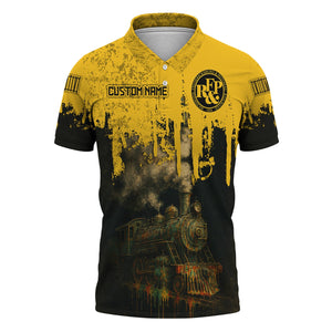 Railspirit Personalized Richmond, Fredericksburg And Potomac Railroad Polo Shirt Vintage Train Art Style Shirt For Locomotive Fans