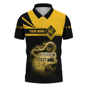 Railspirit Custom Name Richmond, Fredericksburg And Potomac Railroad Polo Shirt American Train Ticket Printed Shirt