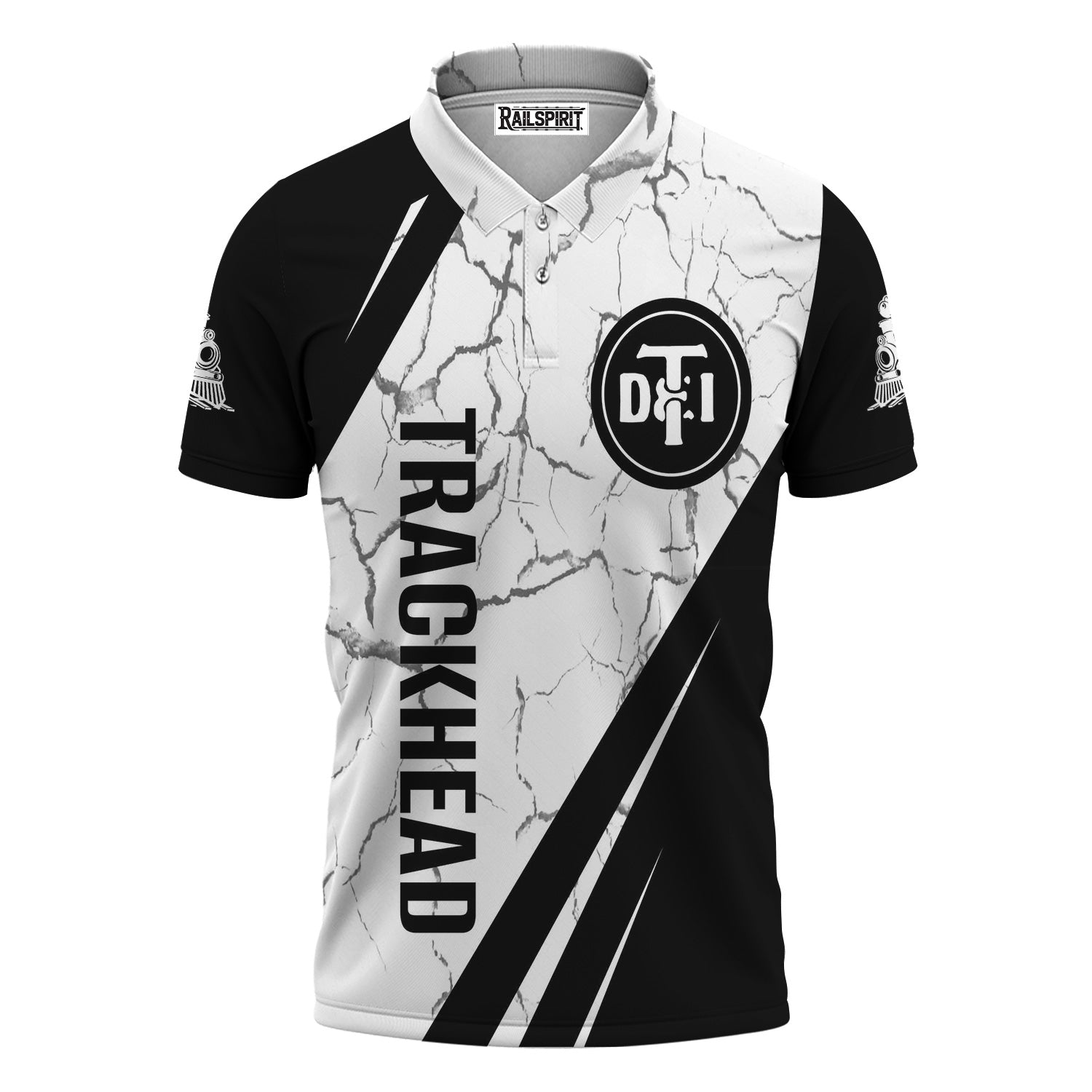 Railspirit Personalized Detroit Toledo And Ironton Railroad Polo Shirt Crackle Texture Style Train Shirt For Trackhead