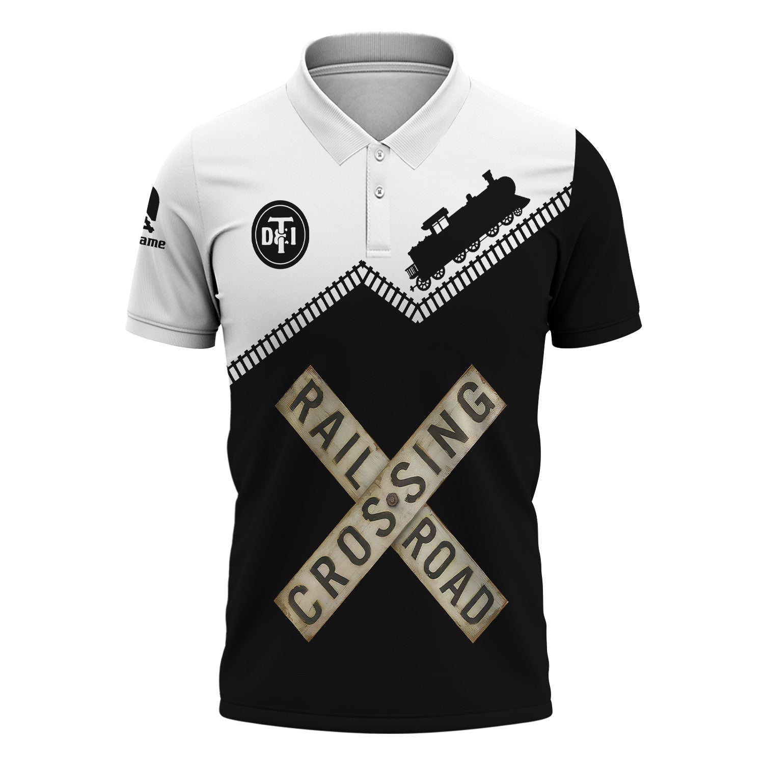 Railspirit Personalized Detroit Toledo And Ironton Railroad Polo Shirt Railroad Crossing Printed Train Track Shirt