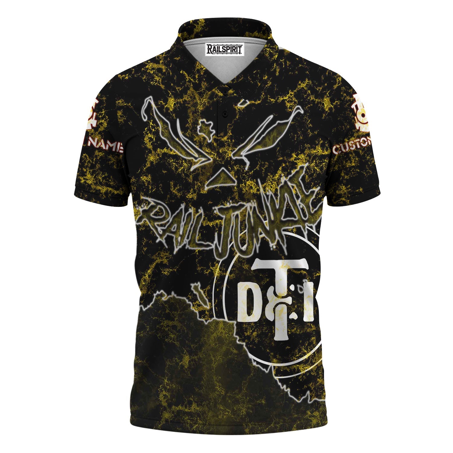 Railspirit Personalized Detroit Toledo And Ironton Railroad Polo Shirt Torn Graphic Style Train Shirt For Rail Junkie