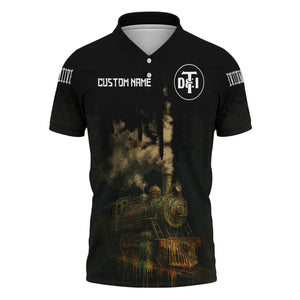 Railspirit Personalized Detroit Toledo And Ironton Railroad Polo Shirt Vintage Train Art Style Shirt For Locomotive Fans