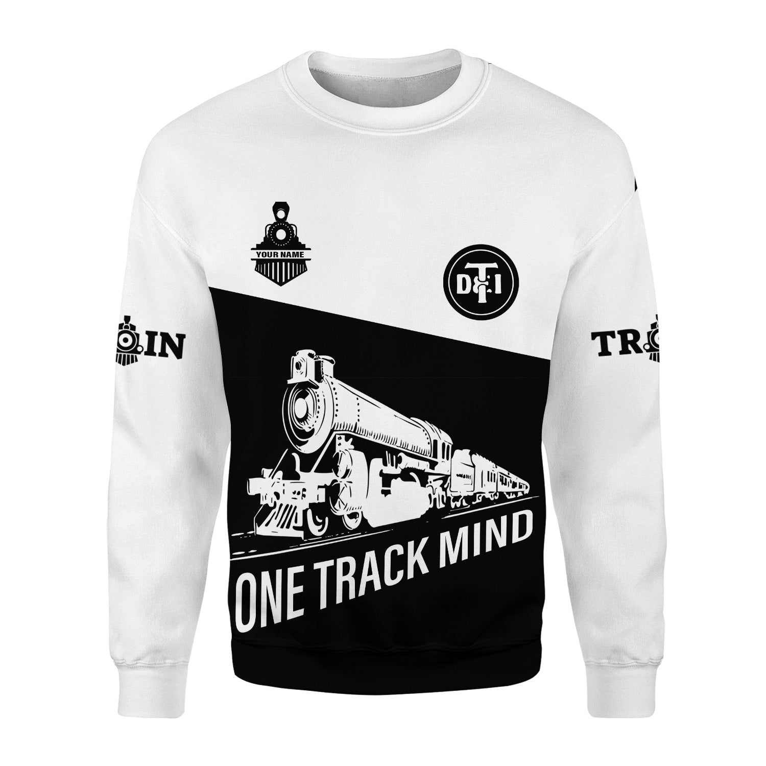 Railspirit Personalized Detroit Toledo And Ironton Railroad Sweatshirt One Track Mind Train Sweater Gift Idea For Train Lover