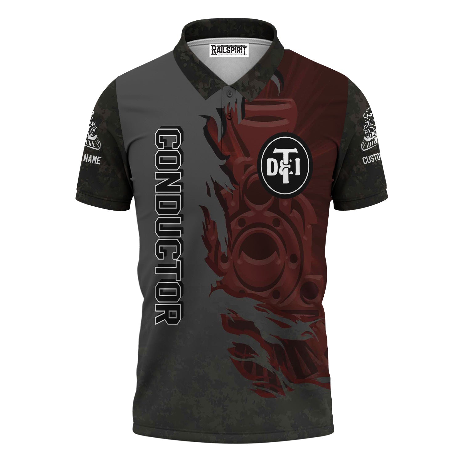 Railspirit Personalized Detroit Toledo And Ironton Railroad Polo Shirt Blazing Style with Custom Position Train Shirt