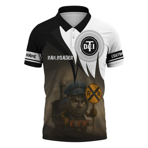 Railspirit Personalized Detroit Toledo And Ironton Railroad Polo Shirt Angry Train Polo Shirt Gift Idea For Train Lover
