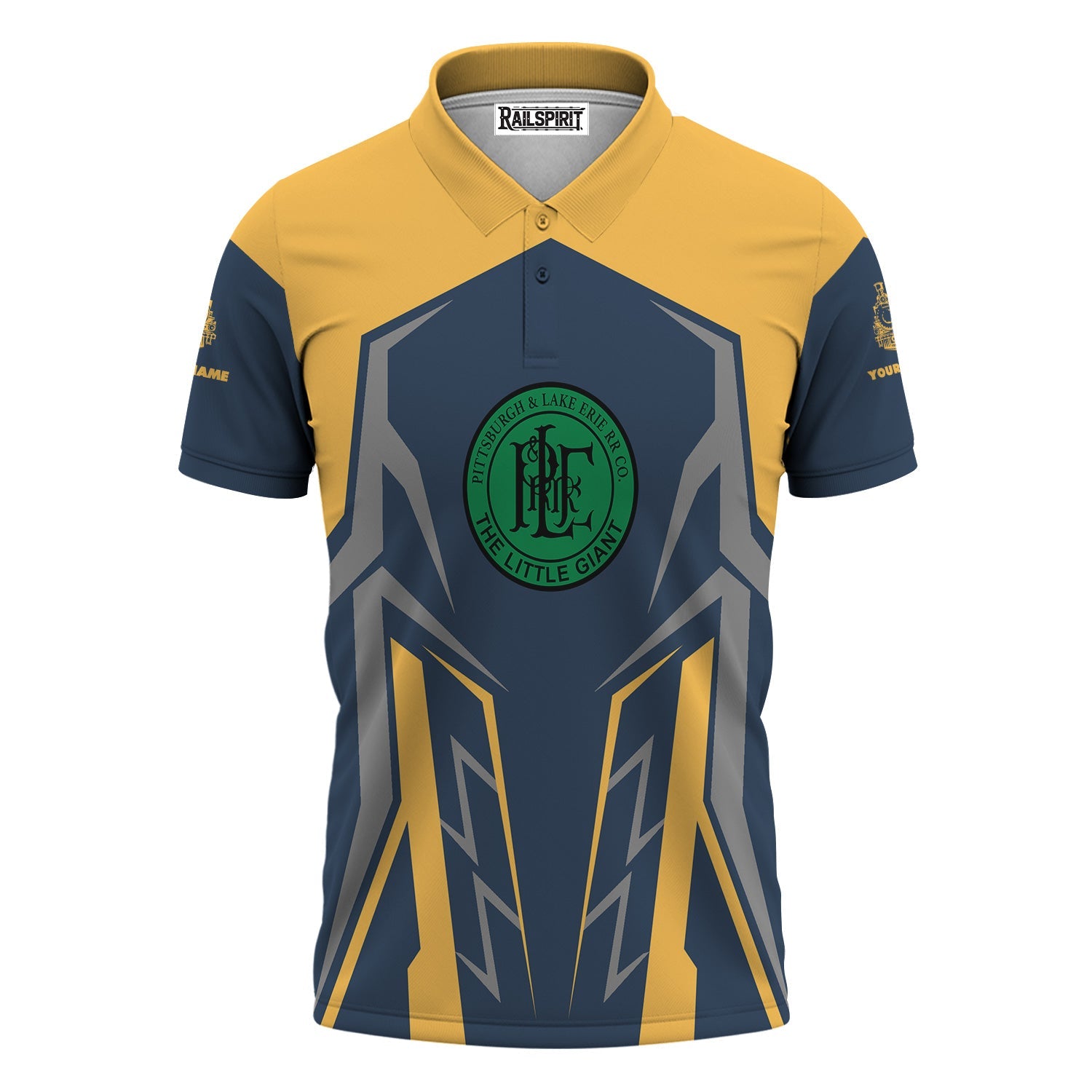 Railspirit Personalized Pittsburgh And Lake Erie Railroad Polo Shirt Futuristic Design with Custom Job Train Shirt
