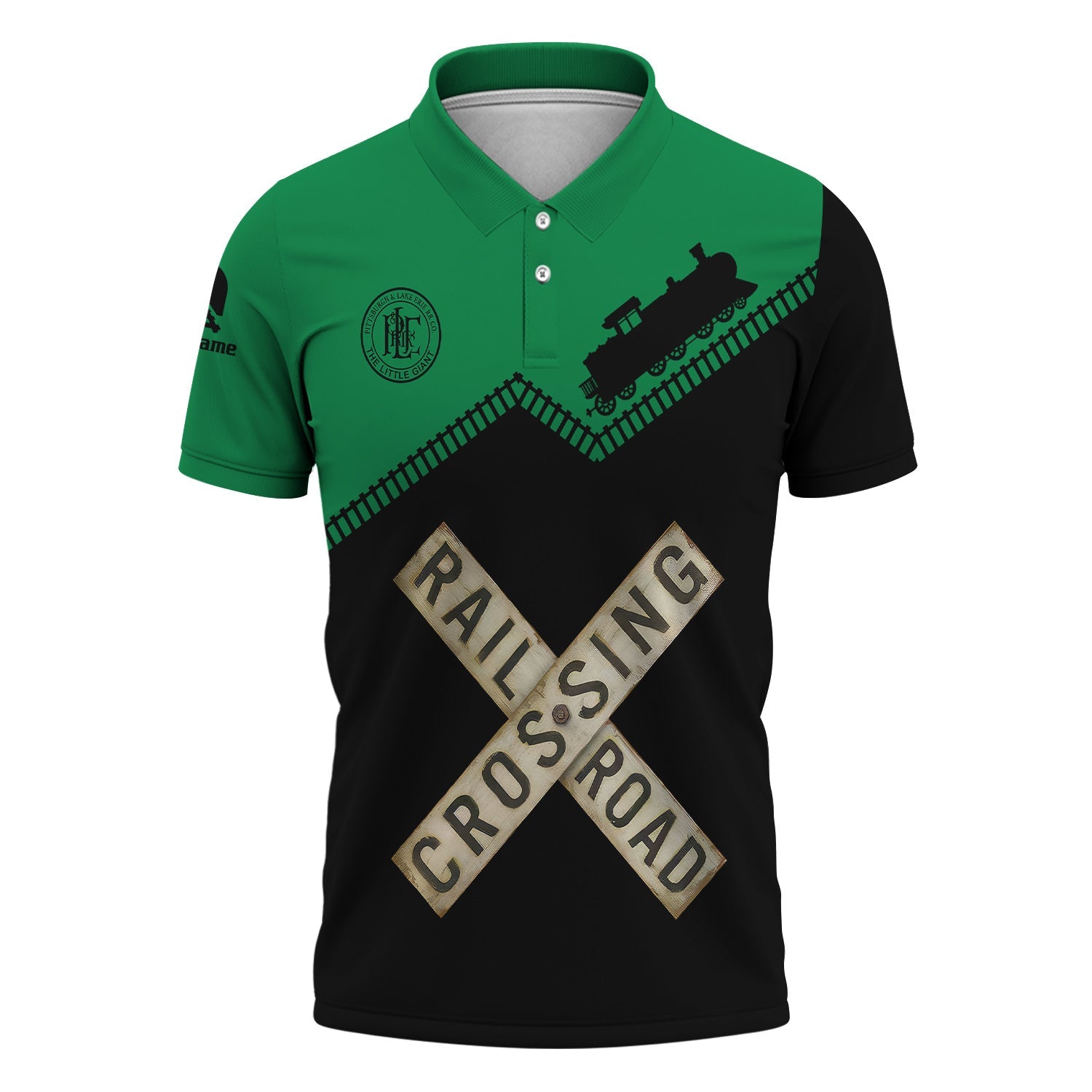 Railspirit Personalized Pittsburgh And Lake Erie Railroad Polo Shirt Railroad Crossing Printed Train Track Shirt