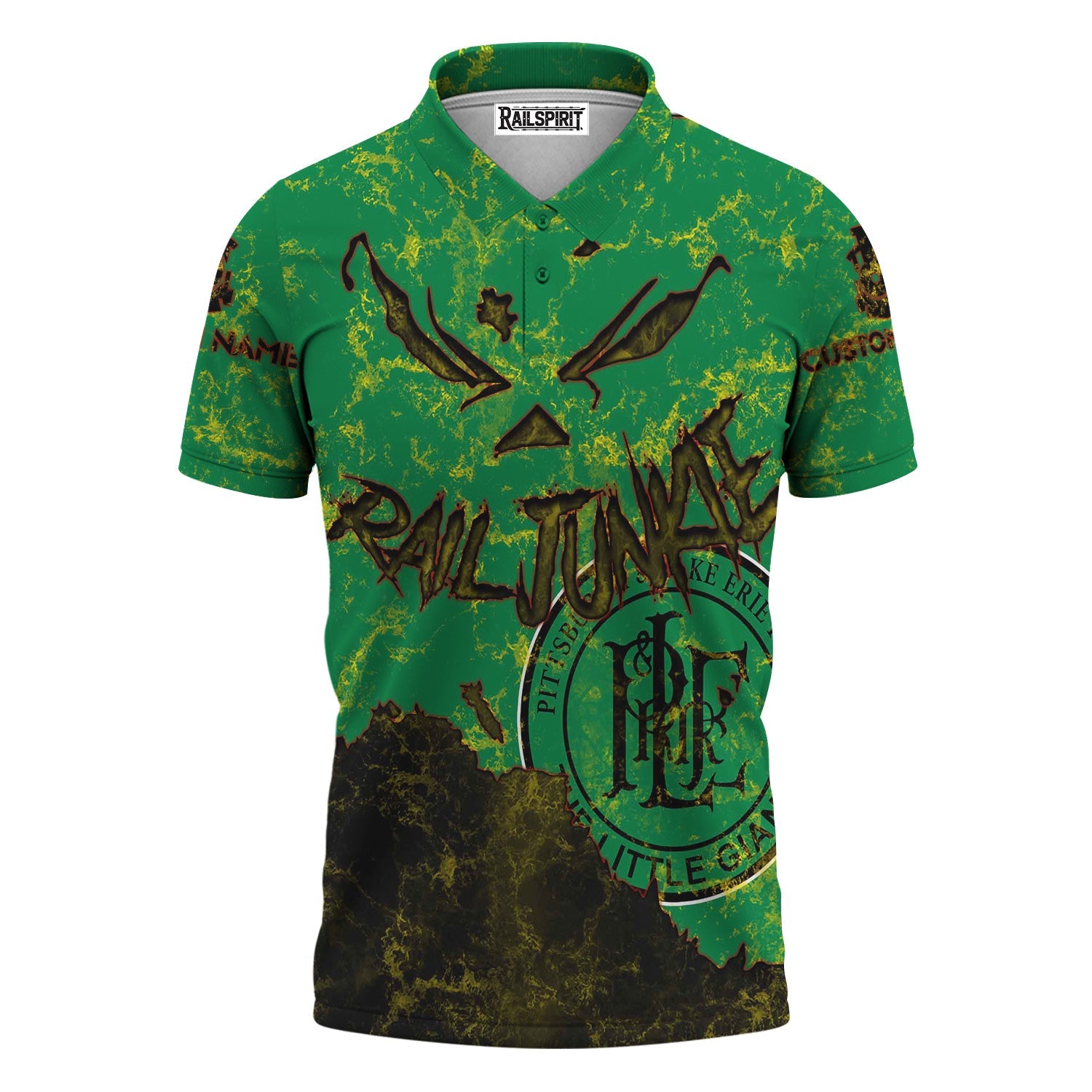 Railspirit Personalized Pittsburgh And Lake Erie Railroad Polo Shirt Torn Graphic Style Train Shirt For Rail Junkie