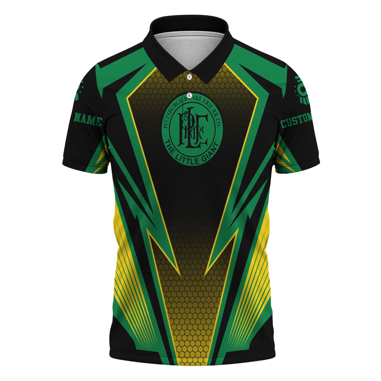 Railspirit Personalized Pittsburgh And Lake Erie Railroad Polo Shirt Lightning Graphic Style Shirt Gift Idea For Train Lover