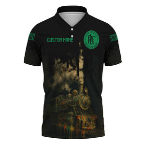 Railspirit Personalized Pittsburgh And Lake Erie Railroad Polo Shirt Vintage Train Art Style Shirt For Locomotive Fans
