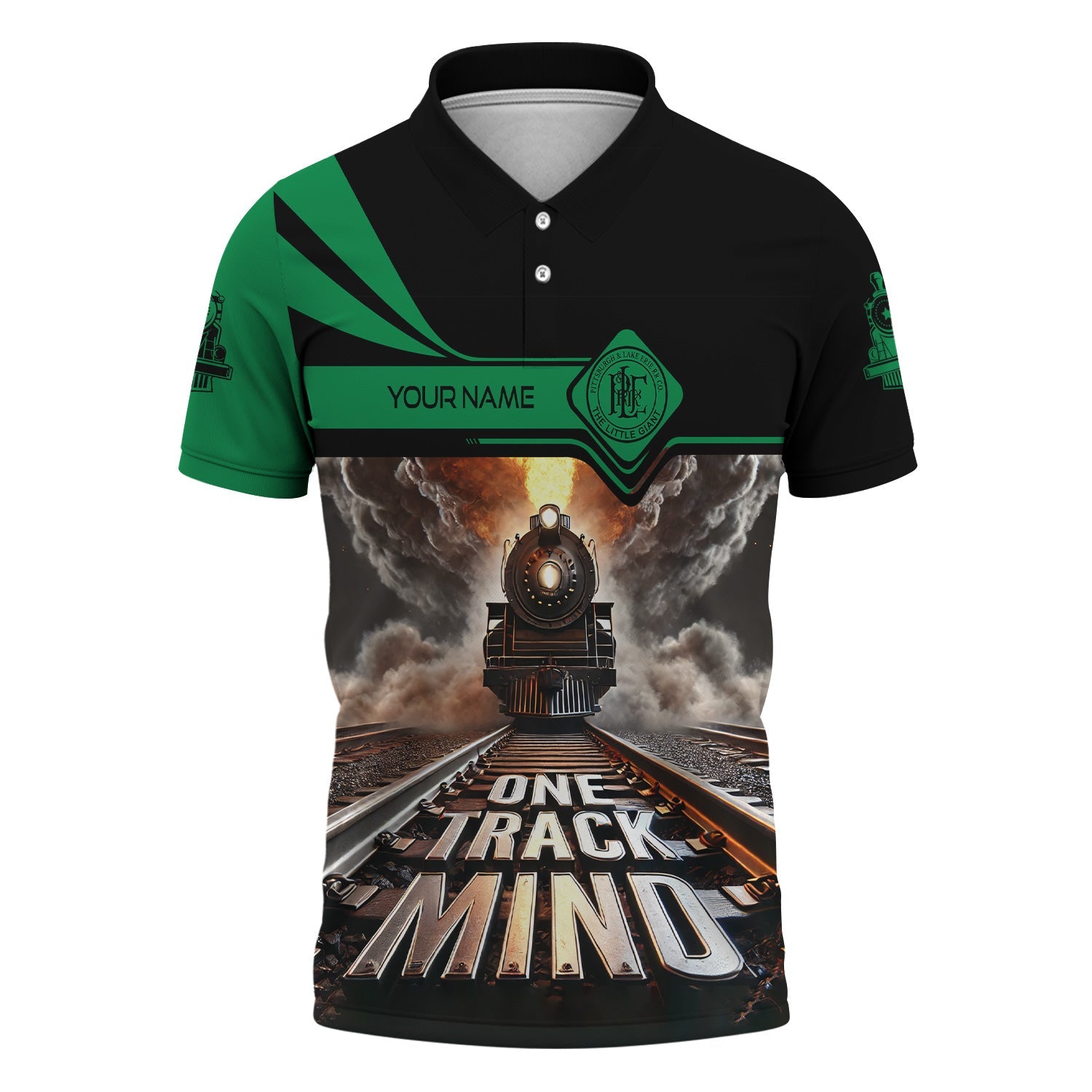 Railspirit Personalized Pittsburgh And Lake Erie Railroad Polo Shirt One Track Mind Train Printed Shirt