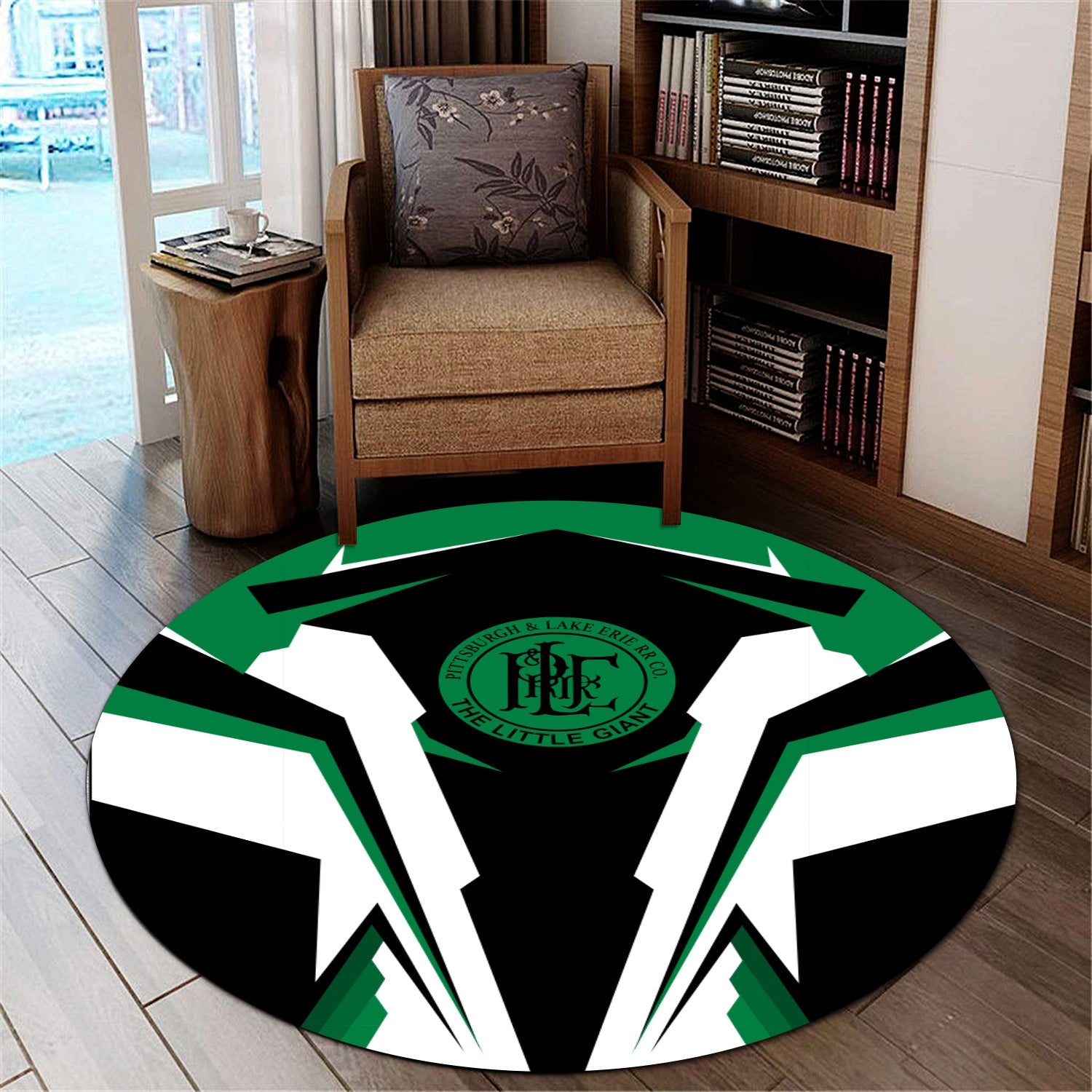 Railspirit Pittsburgh And Lake Erie Railroad Round Mat Strong Line Style Rug All Over Print