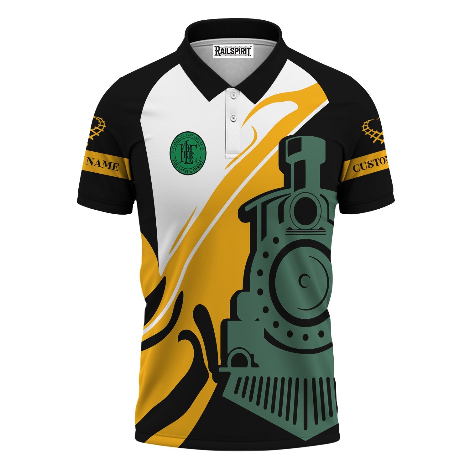 Railspirit Personalized Pittsburgh And Lake Erie Railroad Polo Shirt Flame-Inspired Style Shirt Gift Idea For Train Lovers