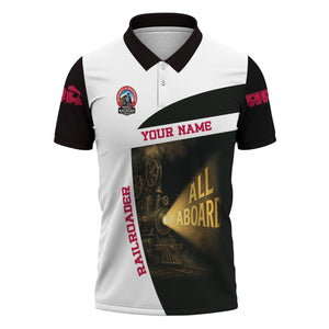 Railspirit Personalized Durango And Silverton Narrow Gauge Railroad Polo Shirt All Aboard Steam Train Movie Projector Style Shirt