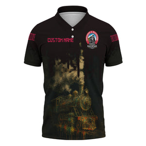 Railspirit Personalized Durango And Silverton Narrow Gauge Railroad Polo Shirt Vintage Train Art Style Shirt For Locomotive Fans