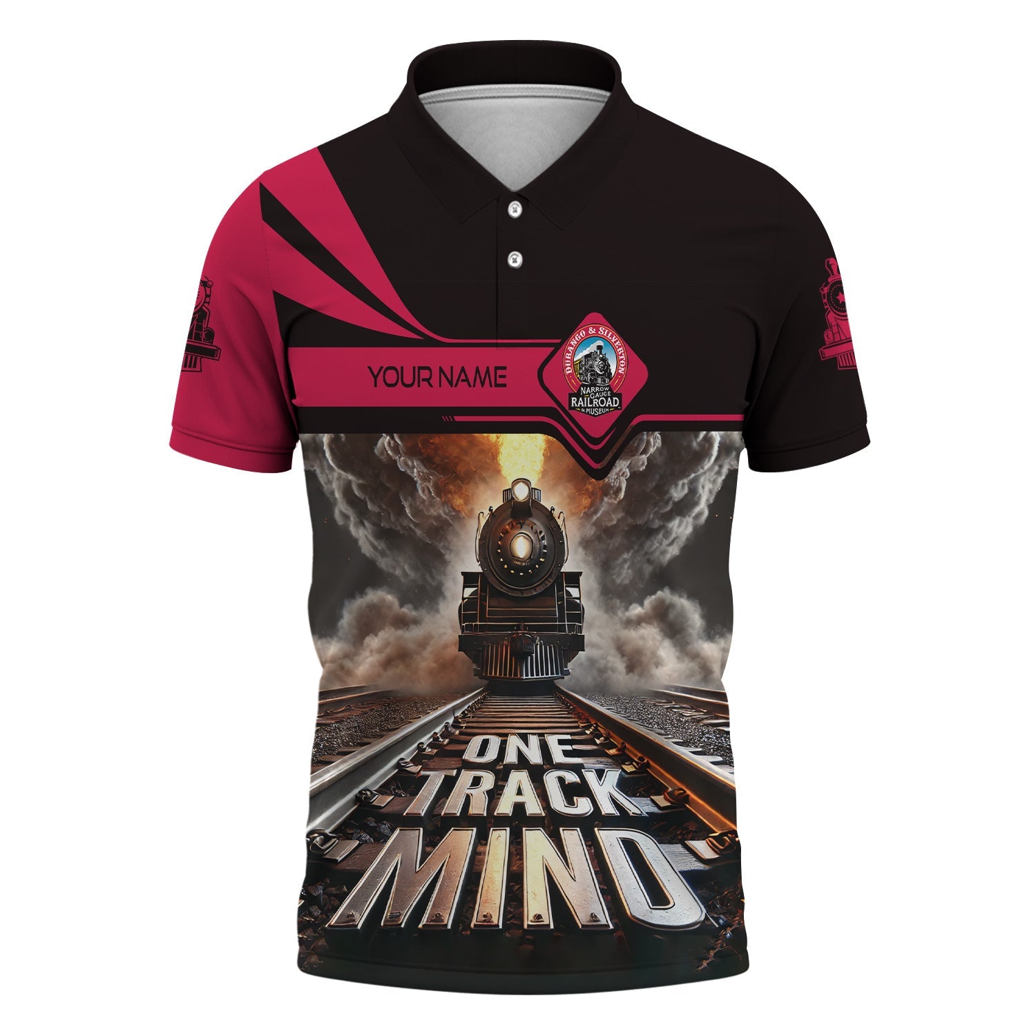Railspirit Personalized Durango And Silverton Narrow Gauge Railroad Polo Shirt One Track Mind Train Printed Shirt