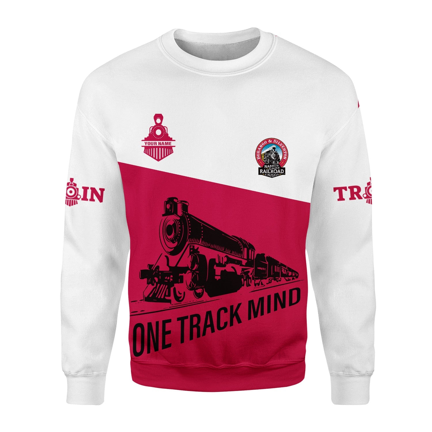 Railspirit Personalized Durango And Silverton Narrow Gauge Railroad Sweatshirt One Track Mind Train Sweater Gift Idea For Train Lover