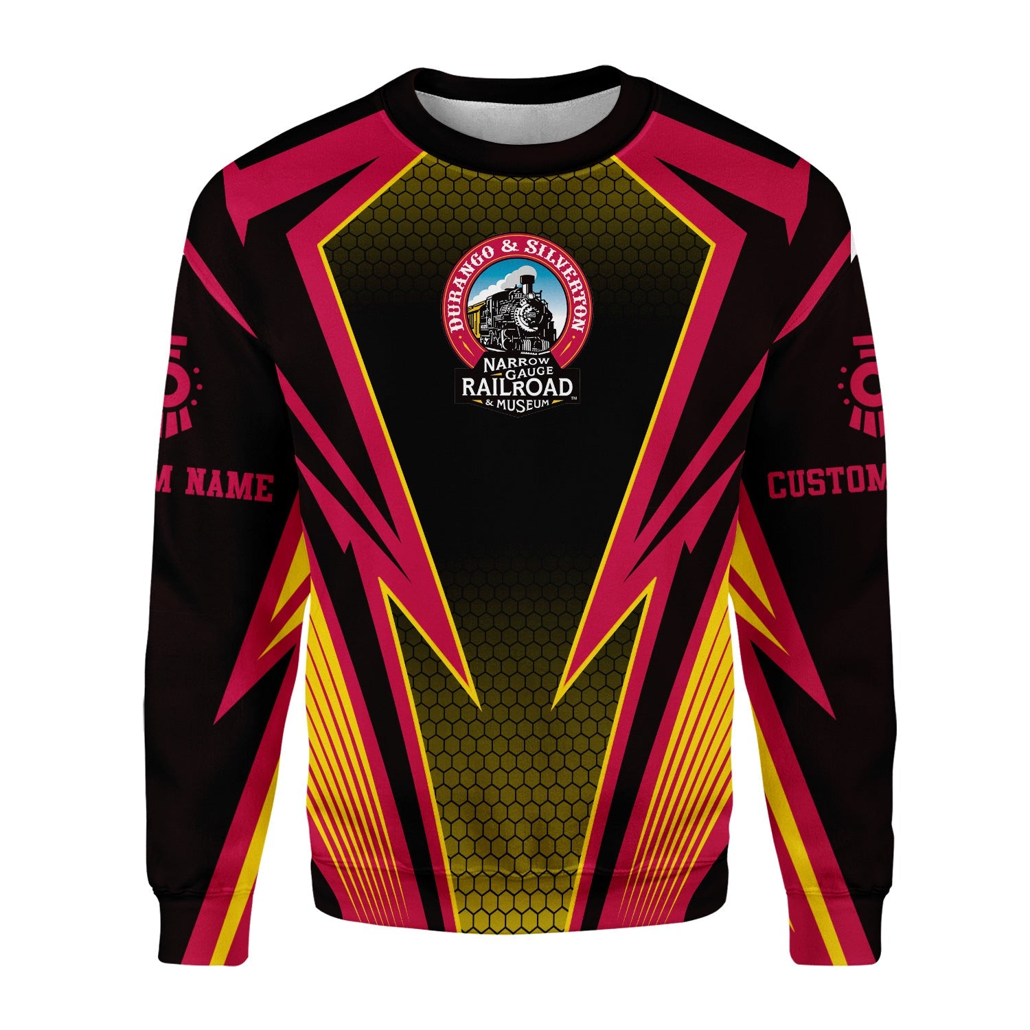 Railspirit Personalized Durango And Silverton Narrow Gauge Railroad Sweatshirt Lightning Graphic Style Shirt Gift Idea For Train Lover