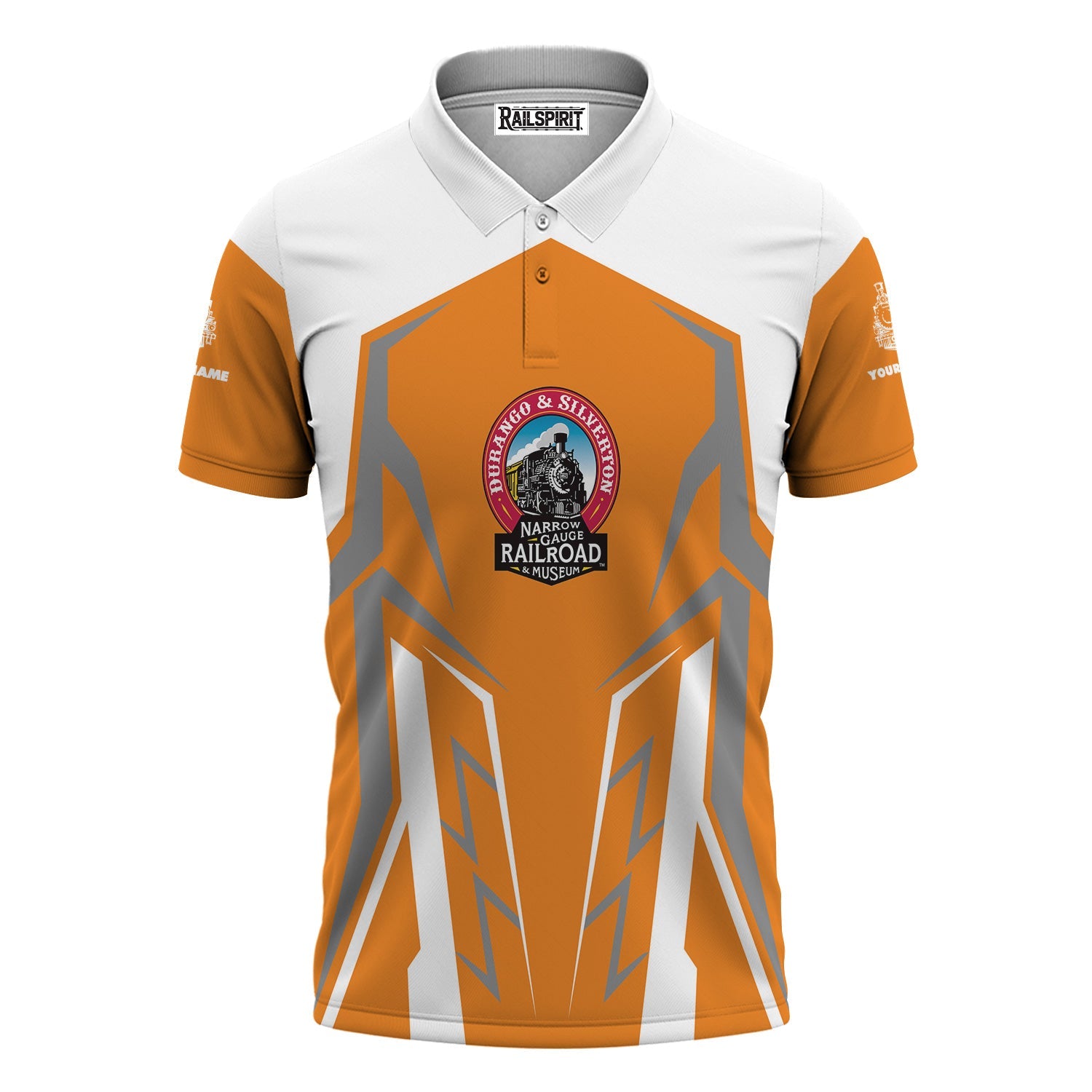 Railspirit Personalized Durango And Silverton Narrow Gauge Railroad Polo Shirt Futuristic Design with Custom Job Train Shirt