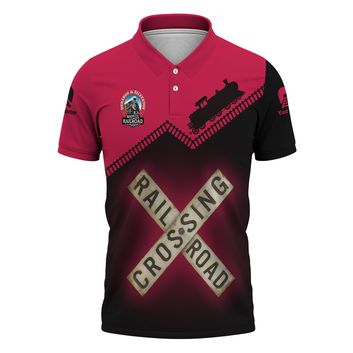Railspirit Personalized Durango And Silverton Narrow Gauge Railroad Polo Shirt Railroad Crossing Printed Train Track Shirt