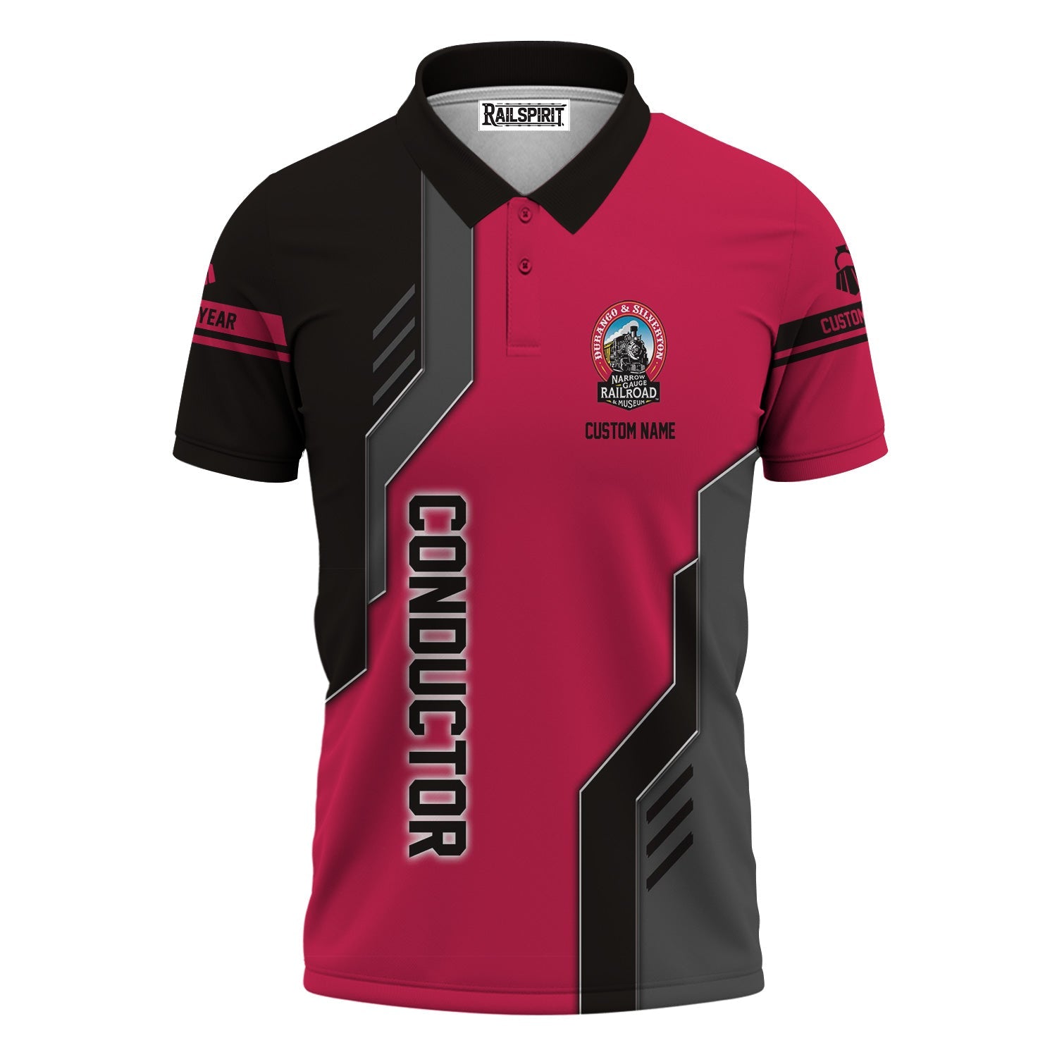 Railspirit Personalized Durango And Silverton Narrow Gauge Railroad Polo Shirt Unique Railway Style with Custom Job Train Shirt